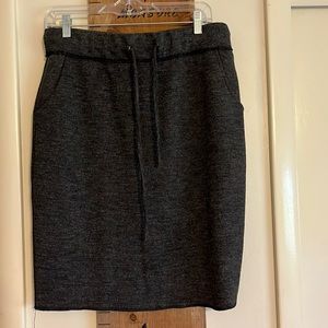 Charcoal Grey Casual Skirt, Sweatshirt Material, Large